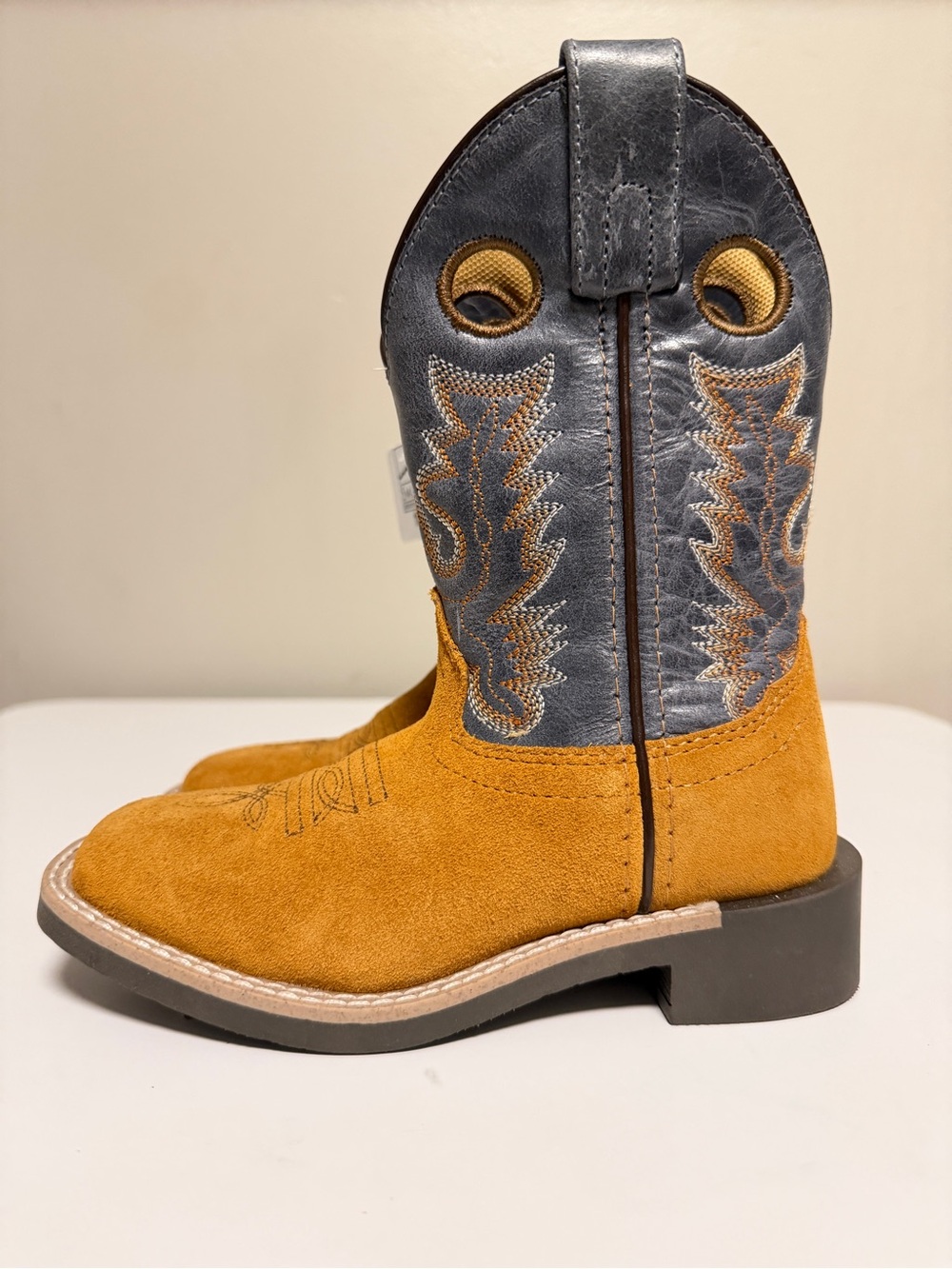 Smoky Mountain 3420 Tex Roughout Square Toe Western Kid's Boot US 10